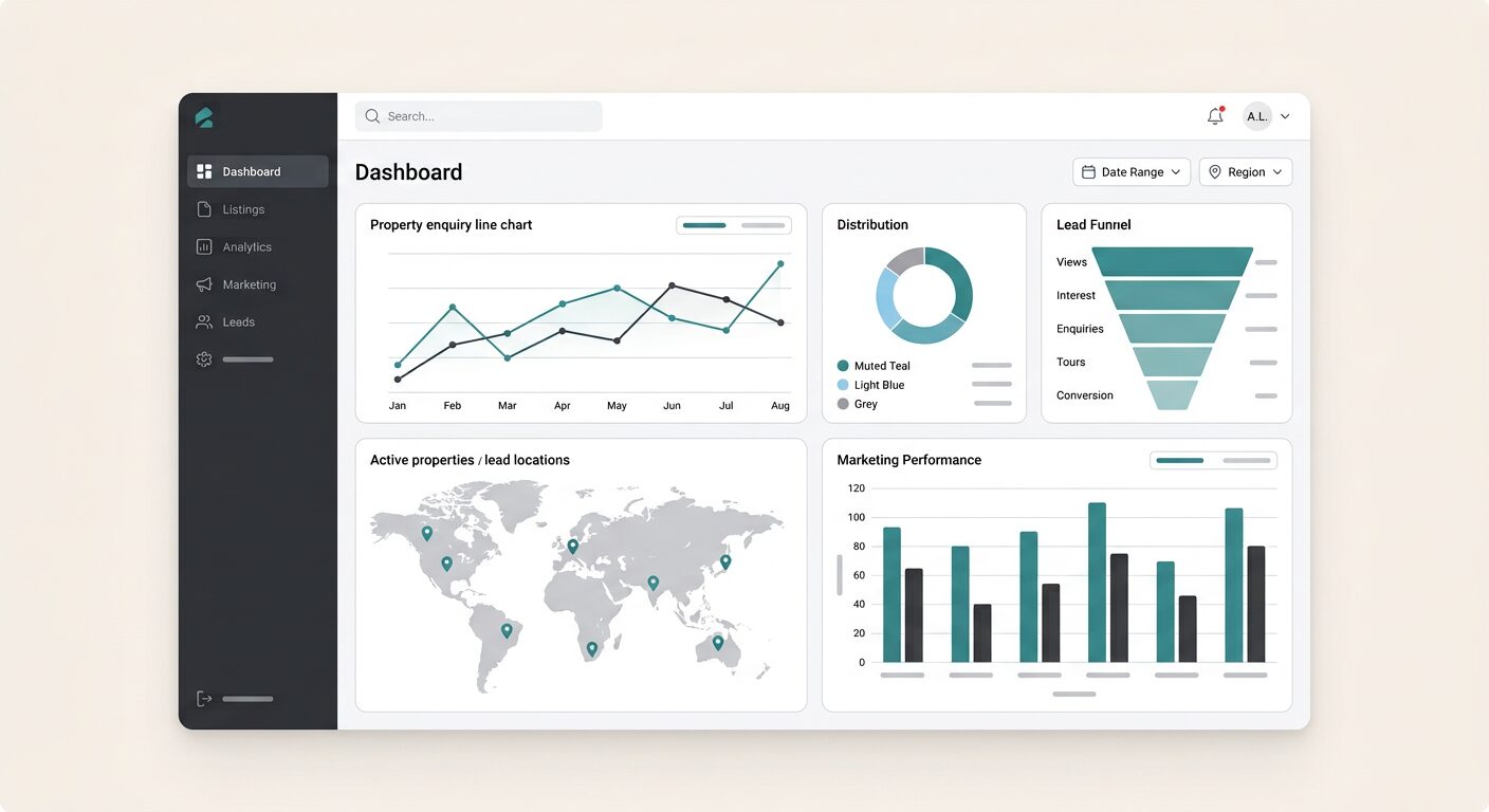 Real estate marketing dashboard